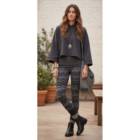 Lululemon Ebb To Street Seamless Pants Heather Black Slate Zig Zag Women's S/XS - Picture 4 of 9